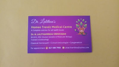 Dr. Lalithaa’s Homeo Trendz Medical Centre , Women and child care clinic — Homeopathy in Chellandy Amman Nagar, Tamil Nadu clinic listing photo